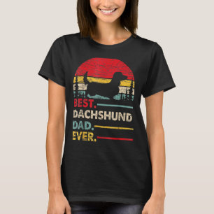 Männer Dackel Lange Haare Bester Vater je Hund Vin T-Shirt