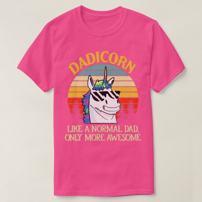 Männer Dadicorn Funny Unicorn Vater Sonnenbrille T-Shirt (Design vorne)