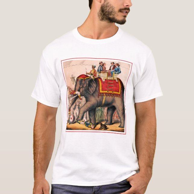 Männer Darstellend einen Zirkus mit einem Elefante T-Shirt (Vorderseite)
