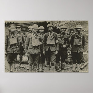 Männer dem Druck in der Gasmaske-WWI Poster