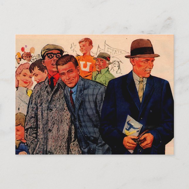 Männer der 50er Jahre tragen Hickey-Freeman Postkarte (Vorderseite)