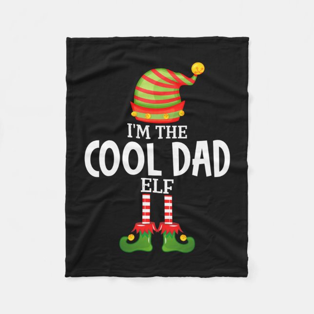 Männer der coole Dad-Elf Weihnachten passende Pyja Fleecedecke (Vorderseite)