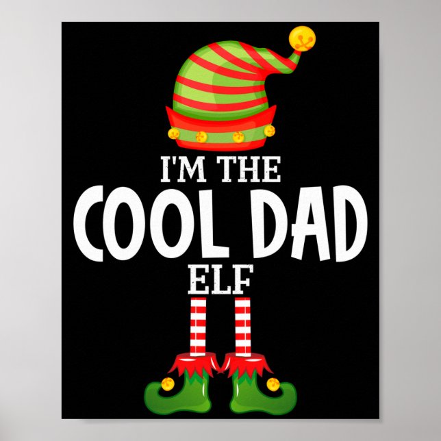 Männer der coole Dad-Elf Weihnachten passende Pyja Poster (Vorne)