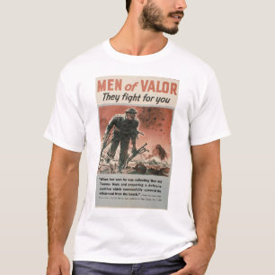 Männer des Plakat-T - Shirt des Valor WWII