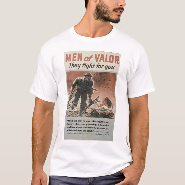 Männer des Plakat-T - Shirt des Valor WWII (Vorderseite)