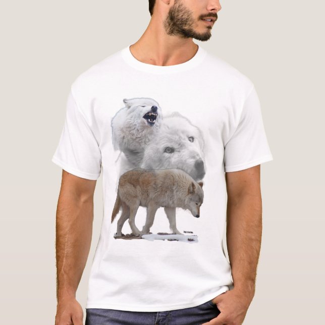 Männer des Wolf-Shirts 2 T-Shirt (Vorderseite)
