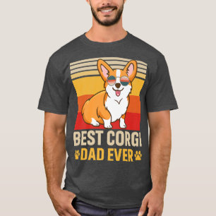 Männer Design Bester Corgi Vater je Retro Vintager T-Shirt