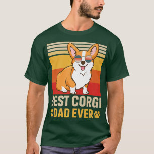 Männer Design Bester Corgi Vater je Retro Vintager T-Shirt