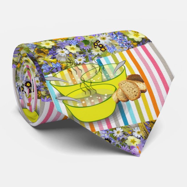 Männer Designer Krawatte Blumenstrichsuppe (Gerollt)