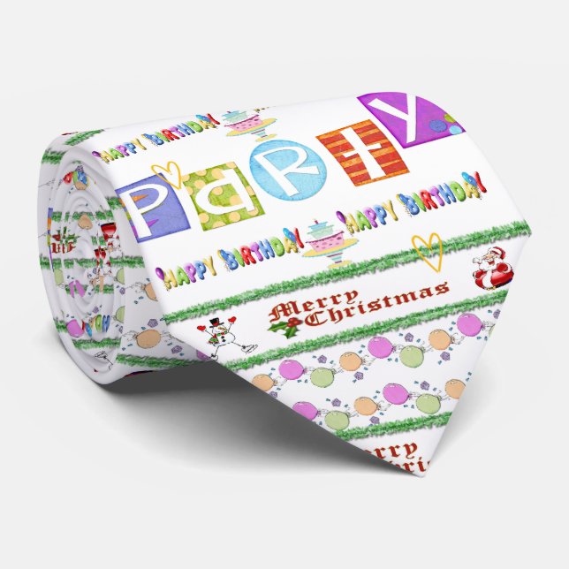 Männer Designer Krawatte Frohe Weihnachten glückli (Gerollt)