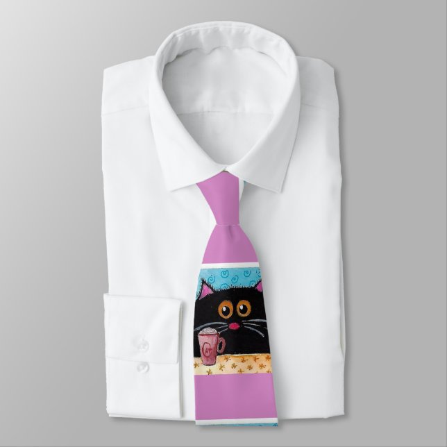 Männer Designer Krawatte Whimsikkatzen (Gebunden)