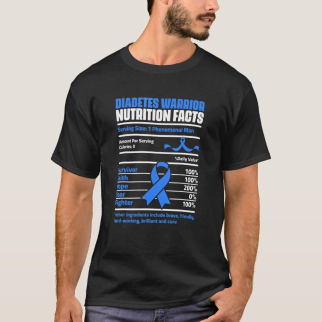 Männer Diabetes Warriman unterstützt Diabetiker T-Shirt (Vorderseite)
