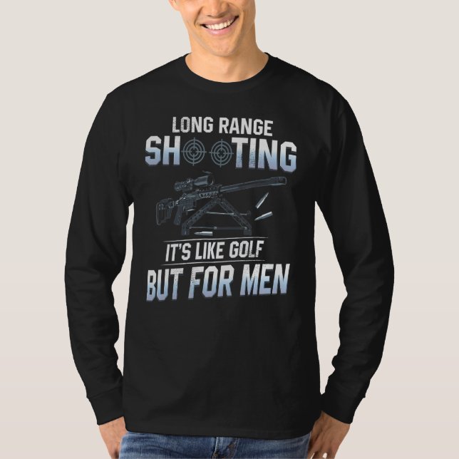 Männer, die auf lange Distanz schießen wie Golf, a T-Shirt (Vorderseite)