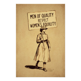 Männer, die die Gleichberechtigung der Frau respek Poster