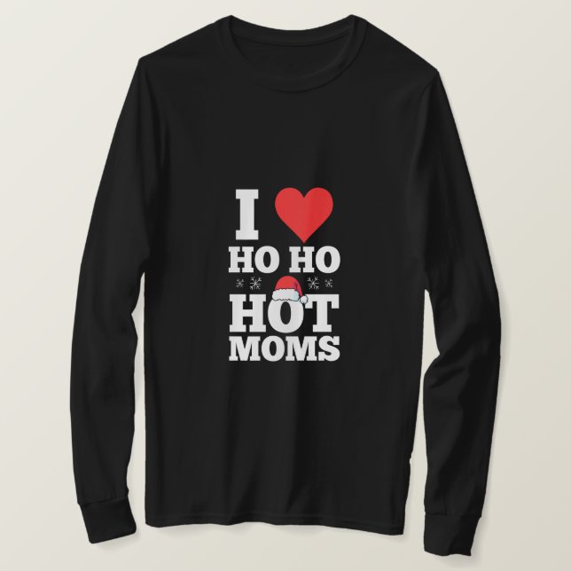 Männer, die heiße Mamas Weihnachtsmannmütze Weihna T-Shirt (Design vorne)