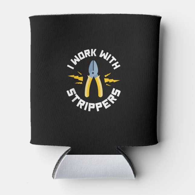 Männer, die ich mit elektrischer Gewerkschaft arbe Dosenkühler (Vorderseite)