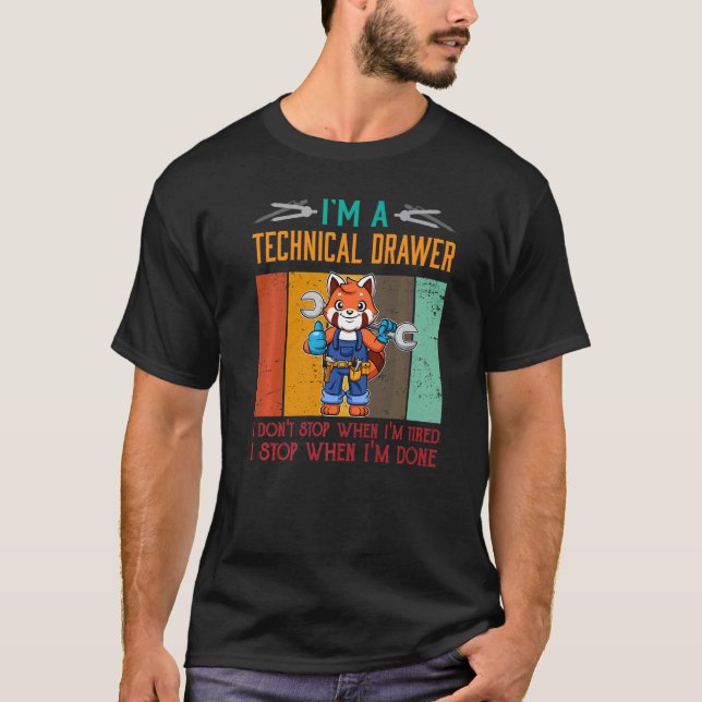 Männer, die ich Technischer Schubladen bin, halten T-Shirt (Vorderseite)