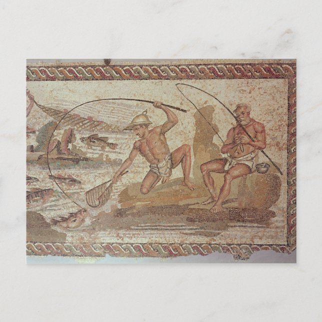 Männer, die im Nil fischen Postkarte (Vorderseite)