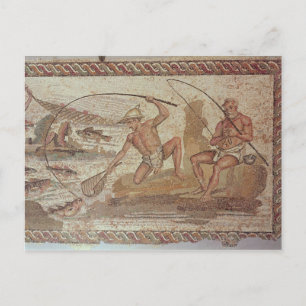 Männer, die im Nil fischen Postkarte