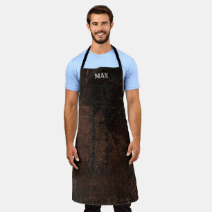 Männer, die personalisiertes Faux-Vintage-Leder tr Schürze