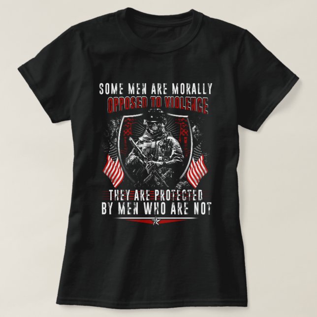 Männer, die sich moralisch gegen Gewalt durch Y T-Shirt (Design vorne)