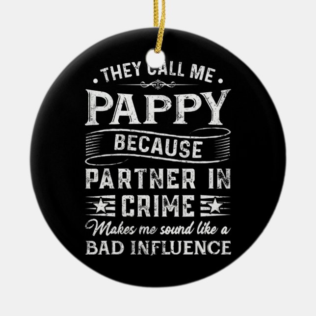 Männer, die sie mich Pappy T-Shirt Weihnachtsvater Keramik Ornament (Vorne)