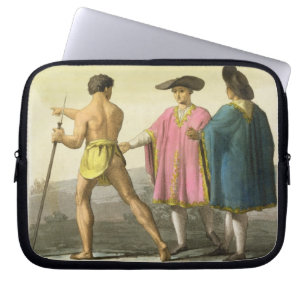 Männer, die zeremonielle Ponchos in Santiago, Laptopschutzhülle