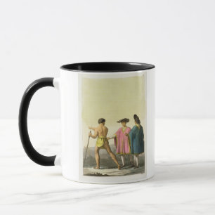 Männer, die zeremonielle Ponchos in Santiago, Tasse