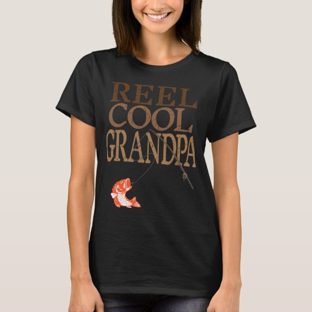 Männer echt cool Opa Anglerdesign T-Shirt (Vorderseite)