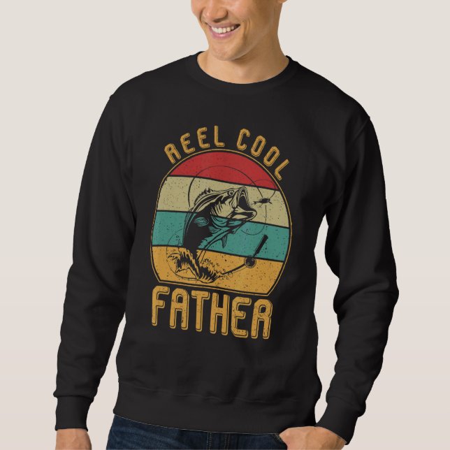 Männer echte Coole Vater Fischen Daddy Happy Vater Sweatshirt (Vorderseite)