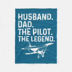 Männer Ehemann Vater Pilot Legende Grafik Kunst Fleecedecke