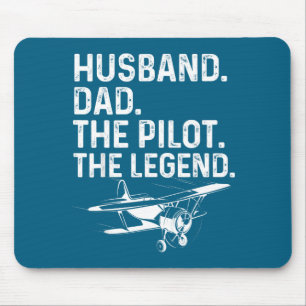 Männer Ehemann Vater Pilot Legende Illustration Mousepad