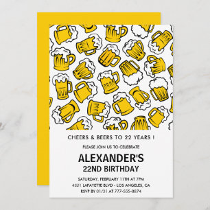 Männer Einladungen zum 22. Geburtstag Cheers and B