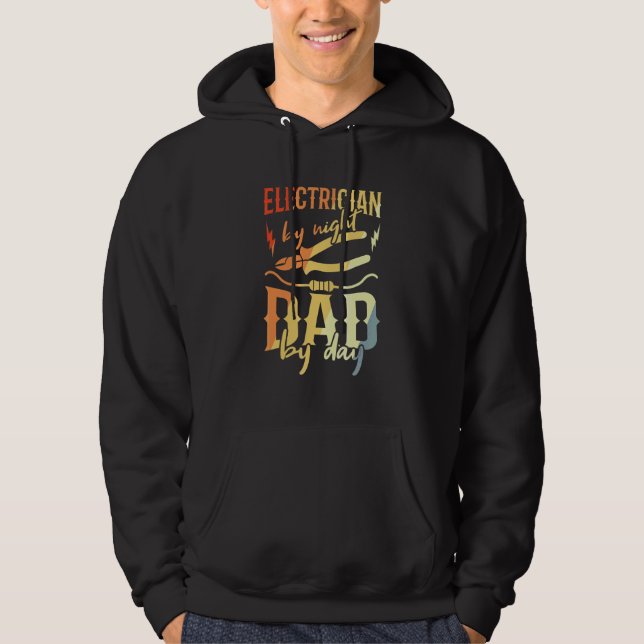 Männer Elektriker Vater Elektronik Techniker Papa Hoodie (Vorderseite)