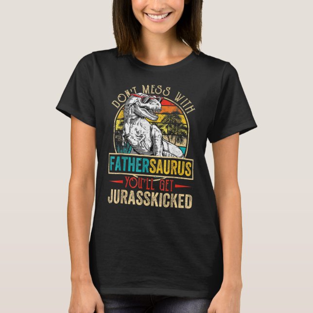 Männer erschüttert Fathersaurus Dinosaurier Rex Fa T-Shirt (Vorderseite)