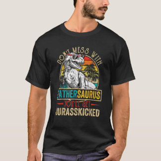 Männer erschüttert Fathersaurus Dinosaurier Rex Fa T-Shirt