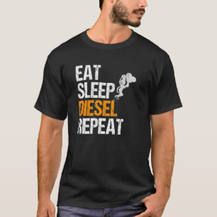 Männer essen Sleep Diesel Wiederholung I Dieselkra T-Shirt