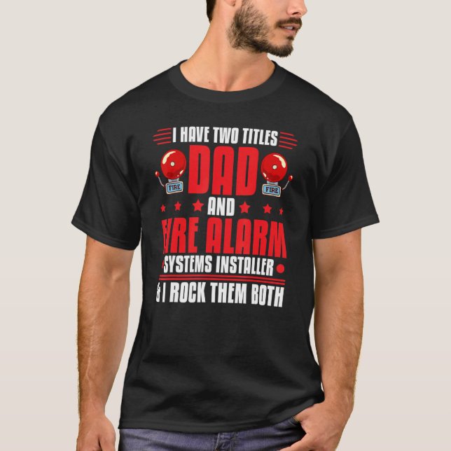 Männer Feueralarm-Installateur-Systeme-Techniker-H T-Shirt (Vorderseite)