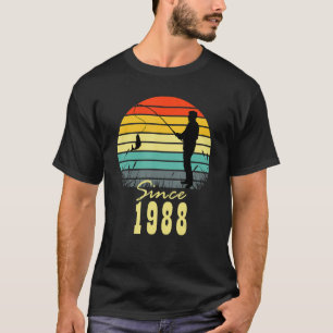 Männer Fischen 35. Geburtstag Seit 1988 Sunset Fis T-Shirt