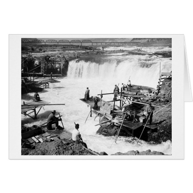 Männer fischen bei Celilo Falls Fotograf (Vorderseite (Horizontal))