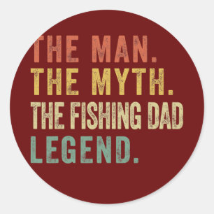 Männer Fischen Vater Vatertag Fanggeschenk Runder Aufkleber