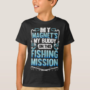 Männer Fischer Jäger magnetische Schatzsuche T-Shirt