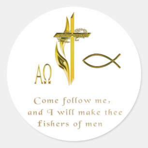 Männer-Fischer Runder Aufkleber