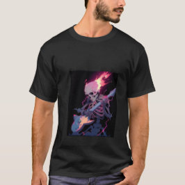 Männer-Flaming-Rock-Skelett T-Shirt