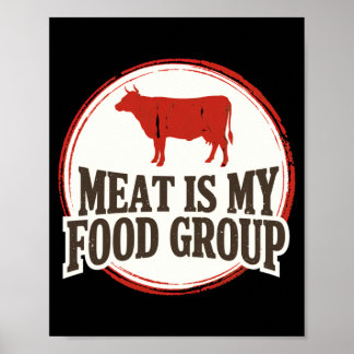 Männer Fleischfresser Fleisch ist Nahrungsmittelgr Poster
