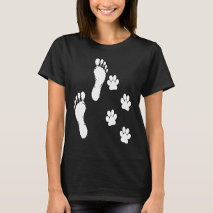 Männer Frauen 4 Pfoten 2 Fuß Ein TEAM lustige Hund T-Shirt