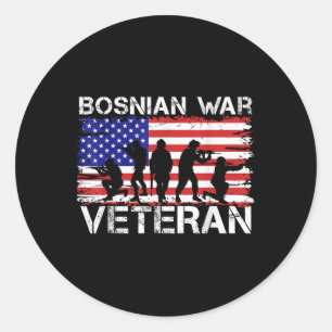 Männer Frauen Bosnier Krieg Veteran Runder Aufkleber