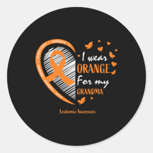 Männer Frauen, die ich Orange für meine Oma Leukäm Runder Aufkleber