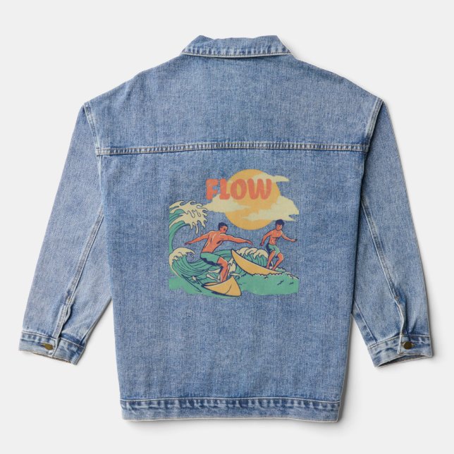 Männer/Frauen Energy Flow Denim Jacke (Rückseite)