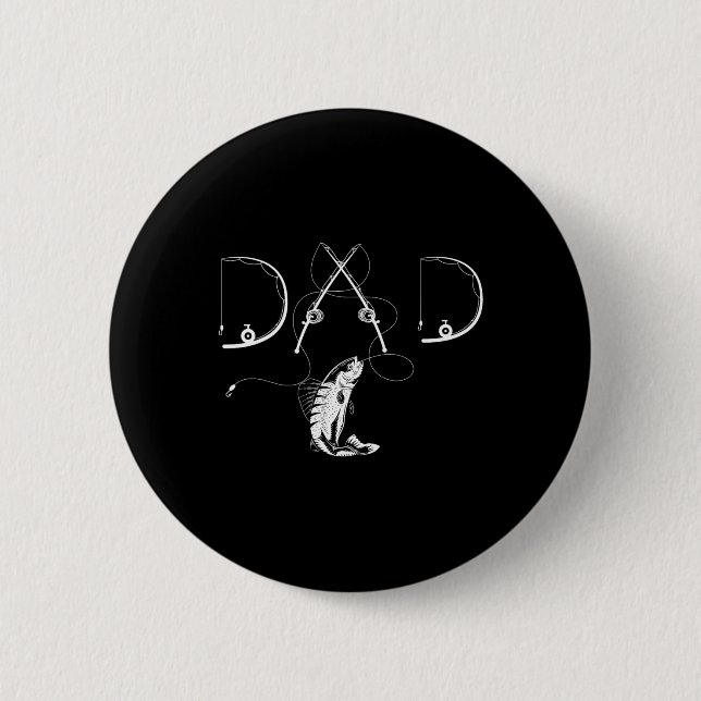 Männer Frauen Fischer Papa Angelfan Fischliebhaber Button (Vorderseite)
